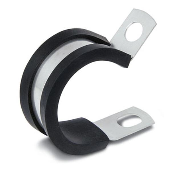 AC26.3/8SS 1-5/8 IN. MED DUTY CLAMP, IN 304 STAINLESS WITH RUBBER CUSHION AND 0.406 SCREW HOLE
